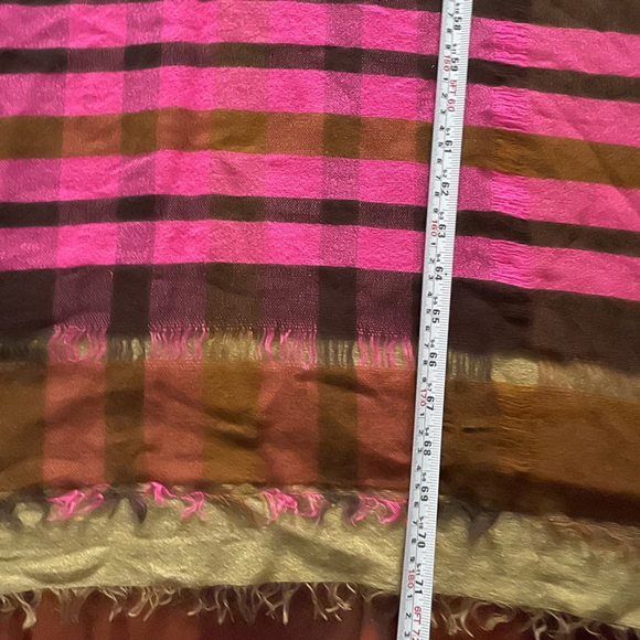 Pink and Brown Striped Scarf - Picture 4 of 6